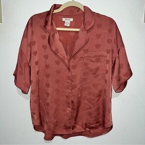 Madewell Heart Jacquard Pajama Shirt